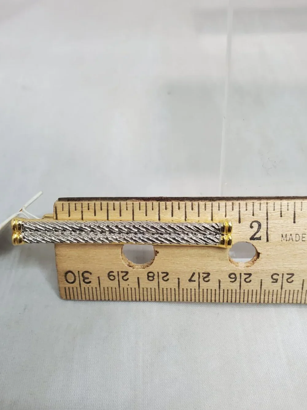 Vintage Two-Tone Gold & Silver Twisted Cable 3-Piece Cuff Link and Tie Clip Set